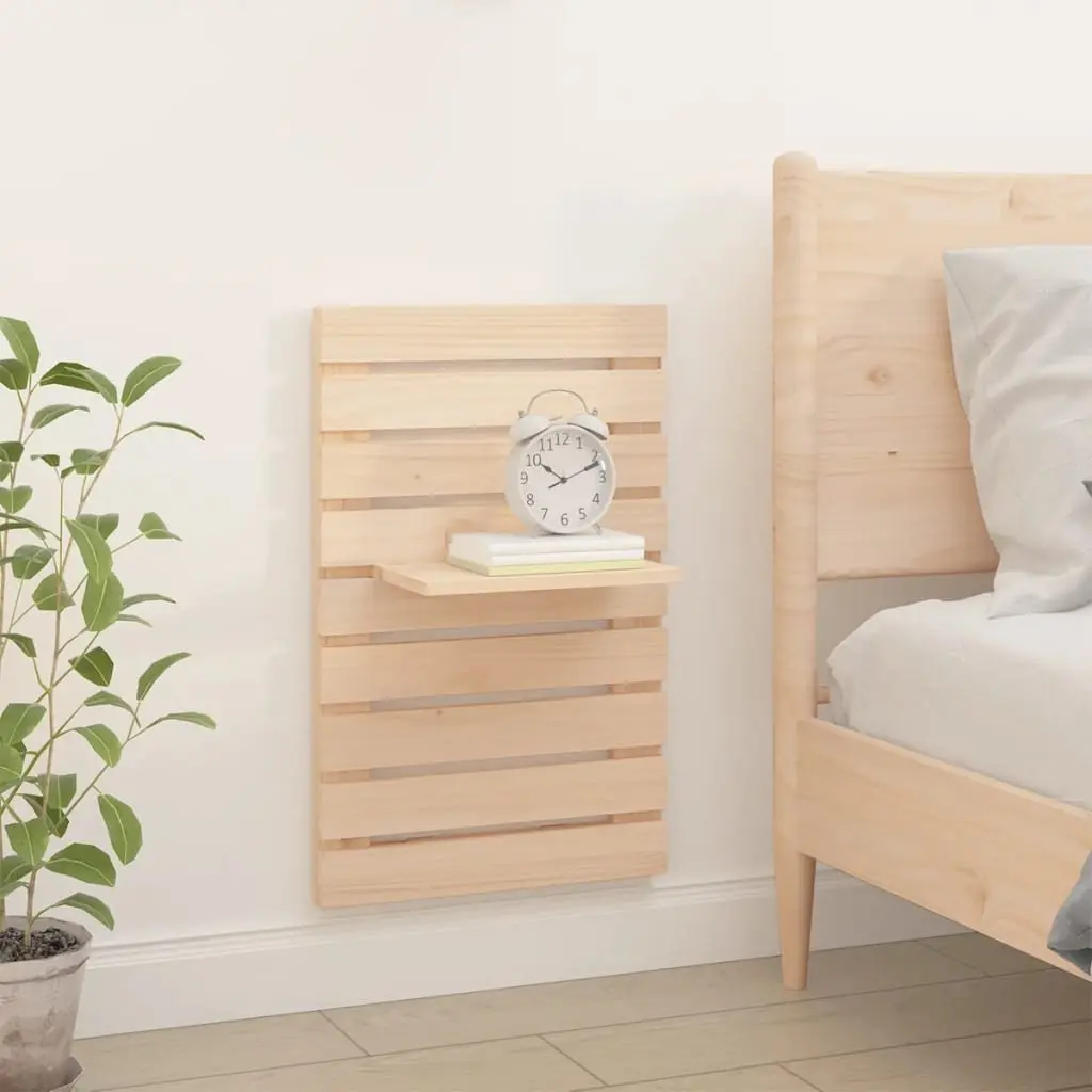 Wall-mounted Bedside Shelves Solid Wood Pine Brown 2 Piece