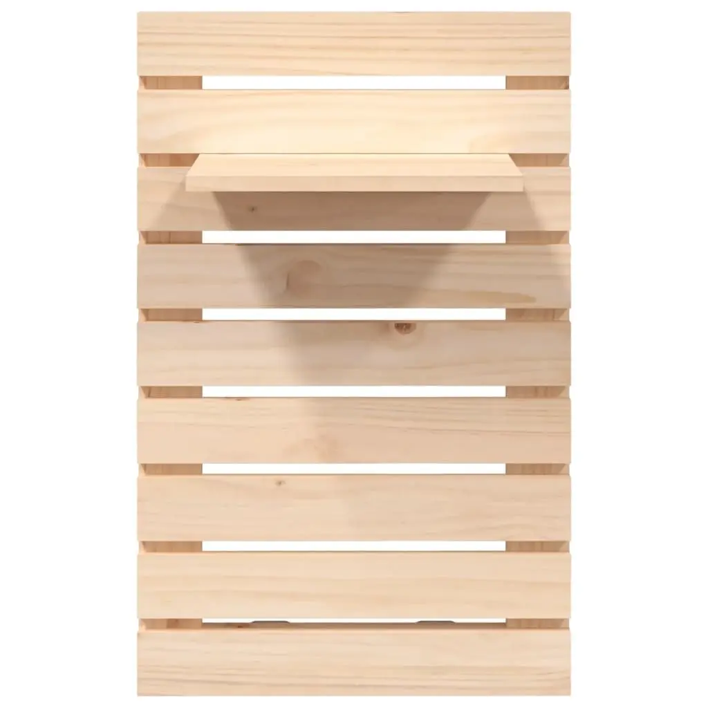 Wall-mounted Bedside Shelves Solid Wood Pine Brown 2 Piece