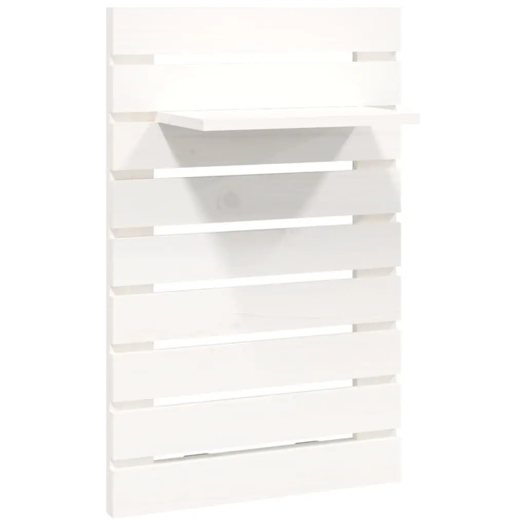 Wall-mounted Bedside Shelves White Solid Pine Wood 2 Piece