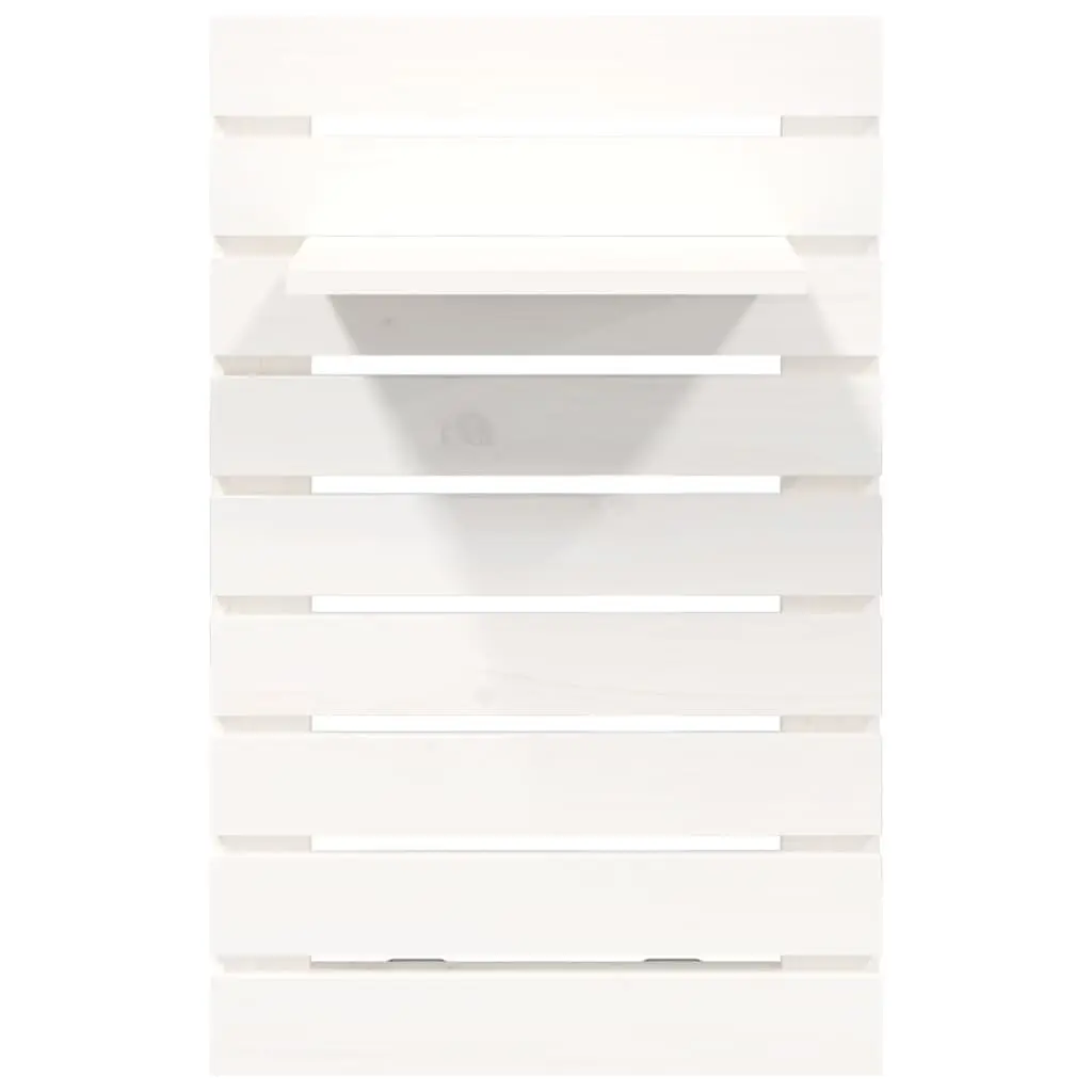 Wall-mounted Bedside Shelves White Solid Pine Wood 2 Piece
