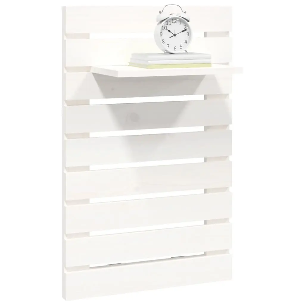 Wall-mounted Bedside Shelves White Solid Pine Wood 2 Piece