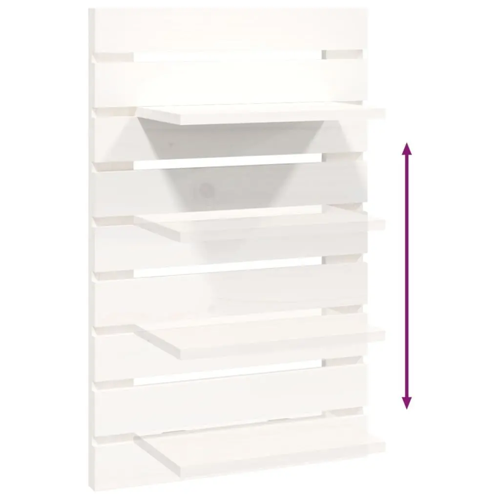 Wall-mounted Bedside Shelves White Solid Pine Wood 2 Piece