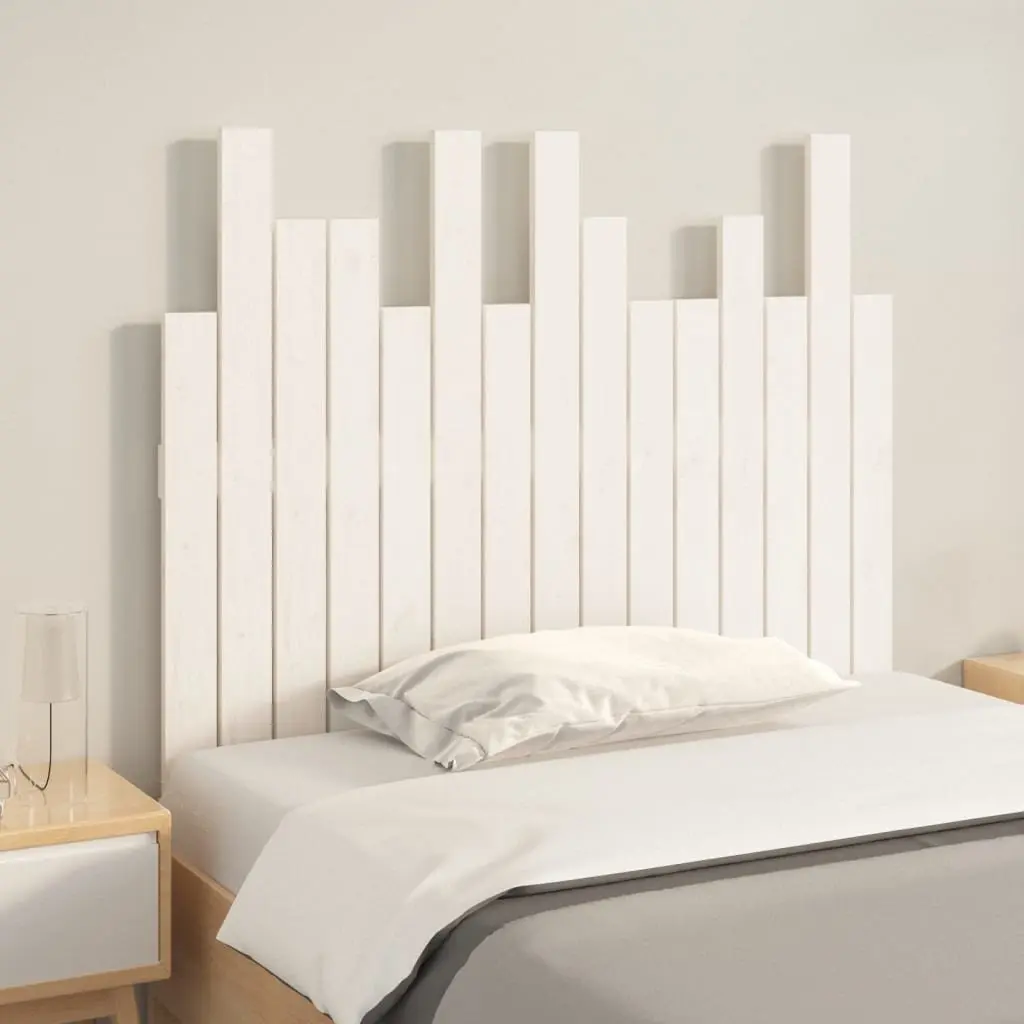 Wall Mounted Headboard 95.5cm White Solid Wood Pine Bedroom Bed Head Panel
