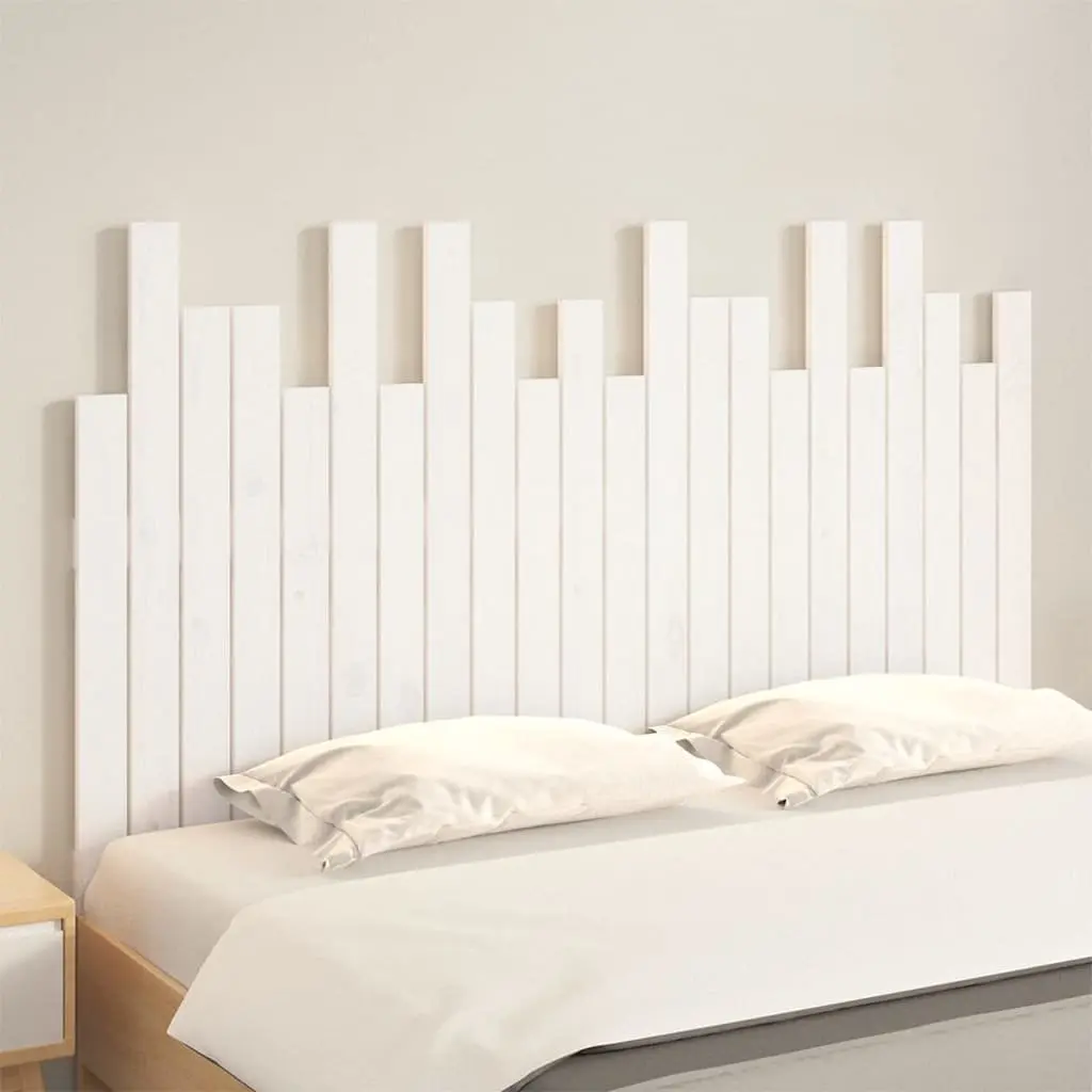 140cm White Slatted Headboard in Pine Wood