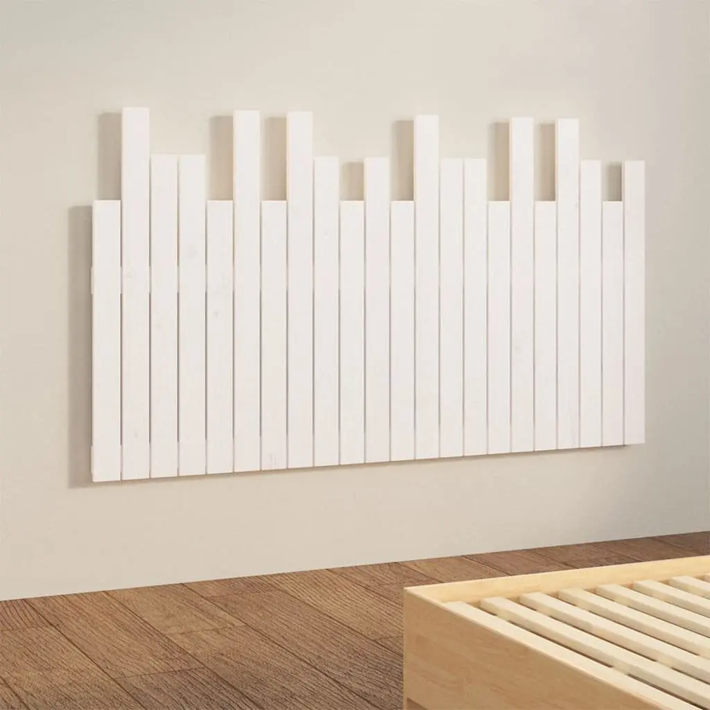 140cm White Slatted Headboard in Pine Wood