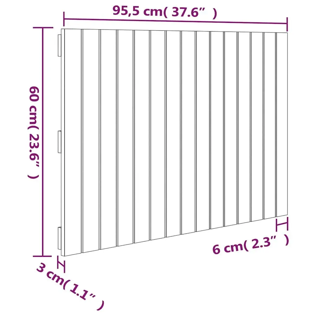 Wall Mounted Headboard White 95.5cm Solid Pine Wood Bedroom Furniture