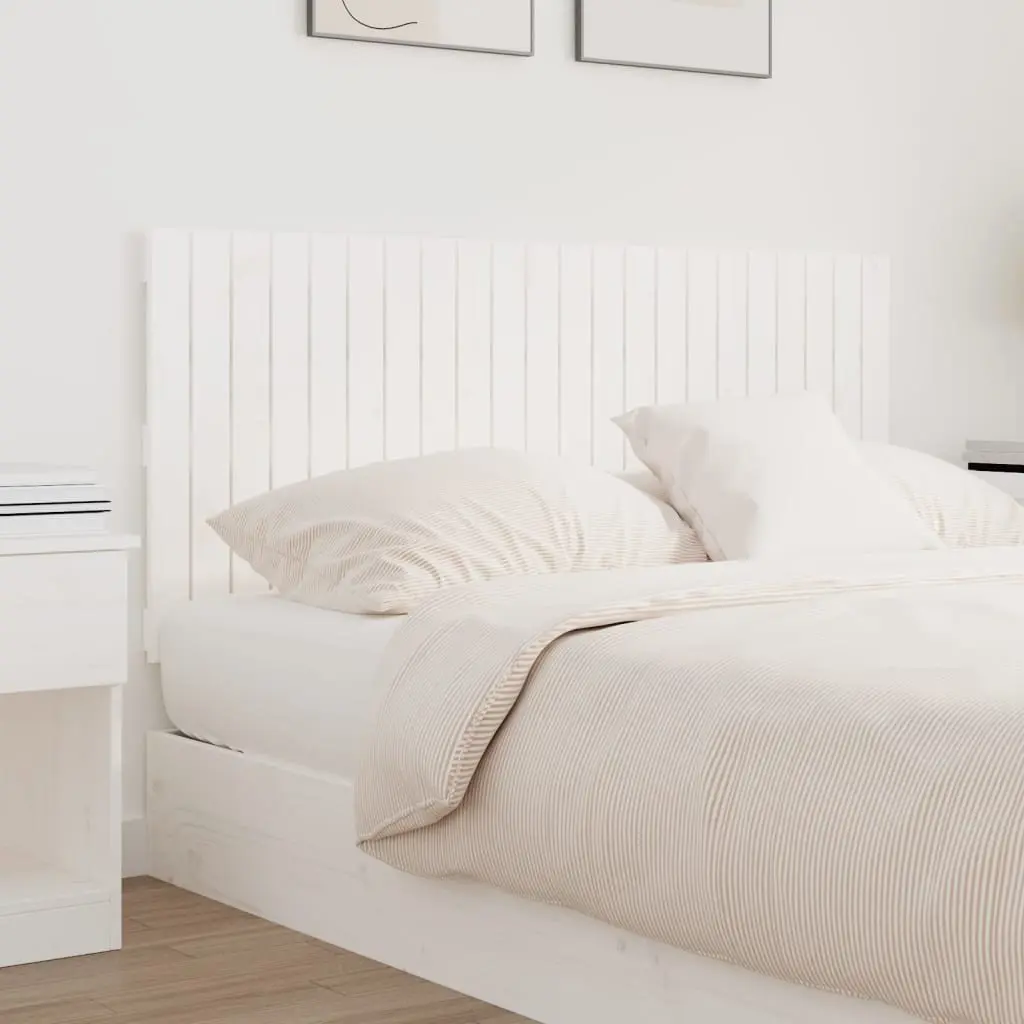 Wall Headboard Solid Pine Wood White 140cm