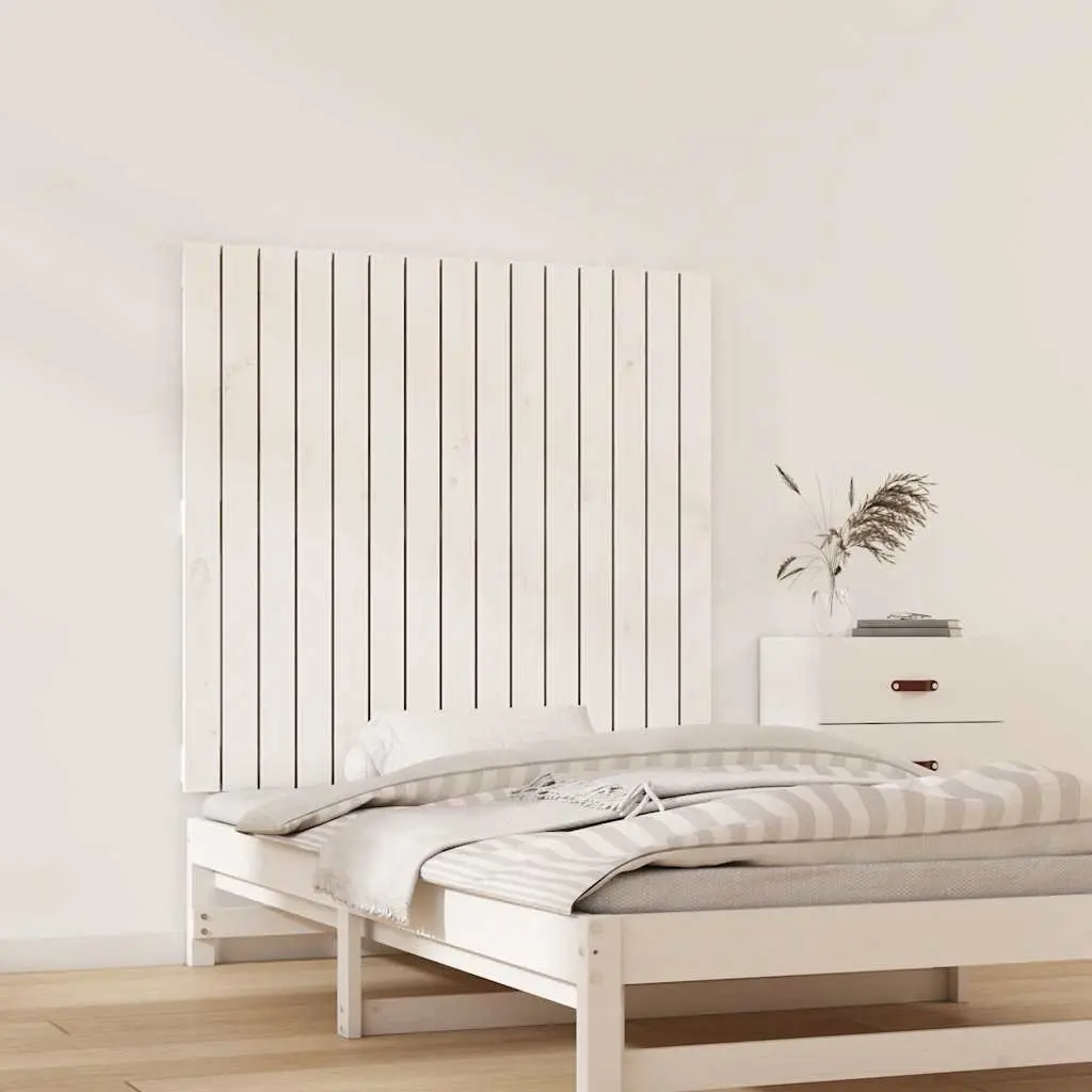 Wall Headboard White Solid Pine Wood 95.5cm