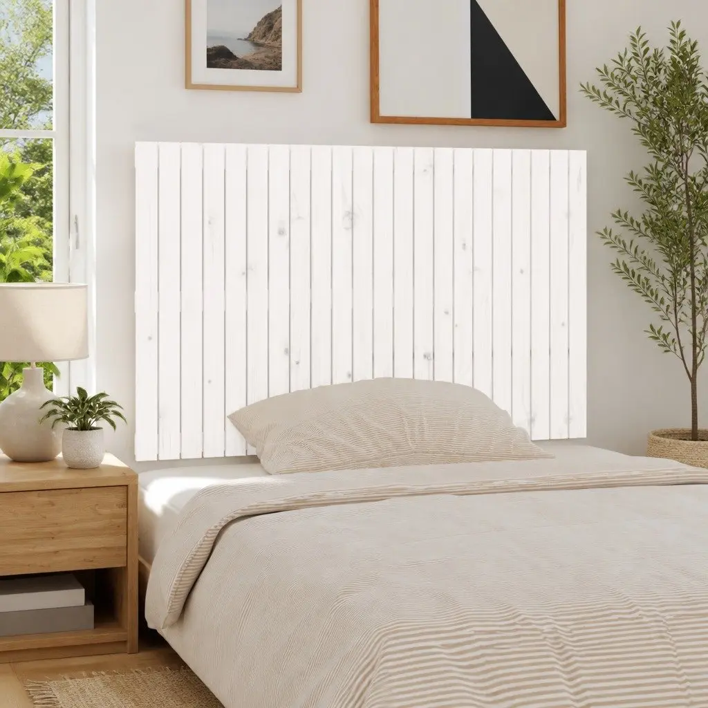 Wall Headboard White Solid Wood Pine 140cm Bedroom Bed Backrest Support