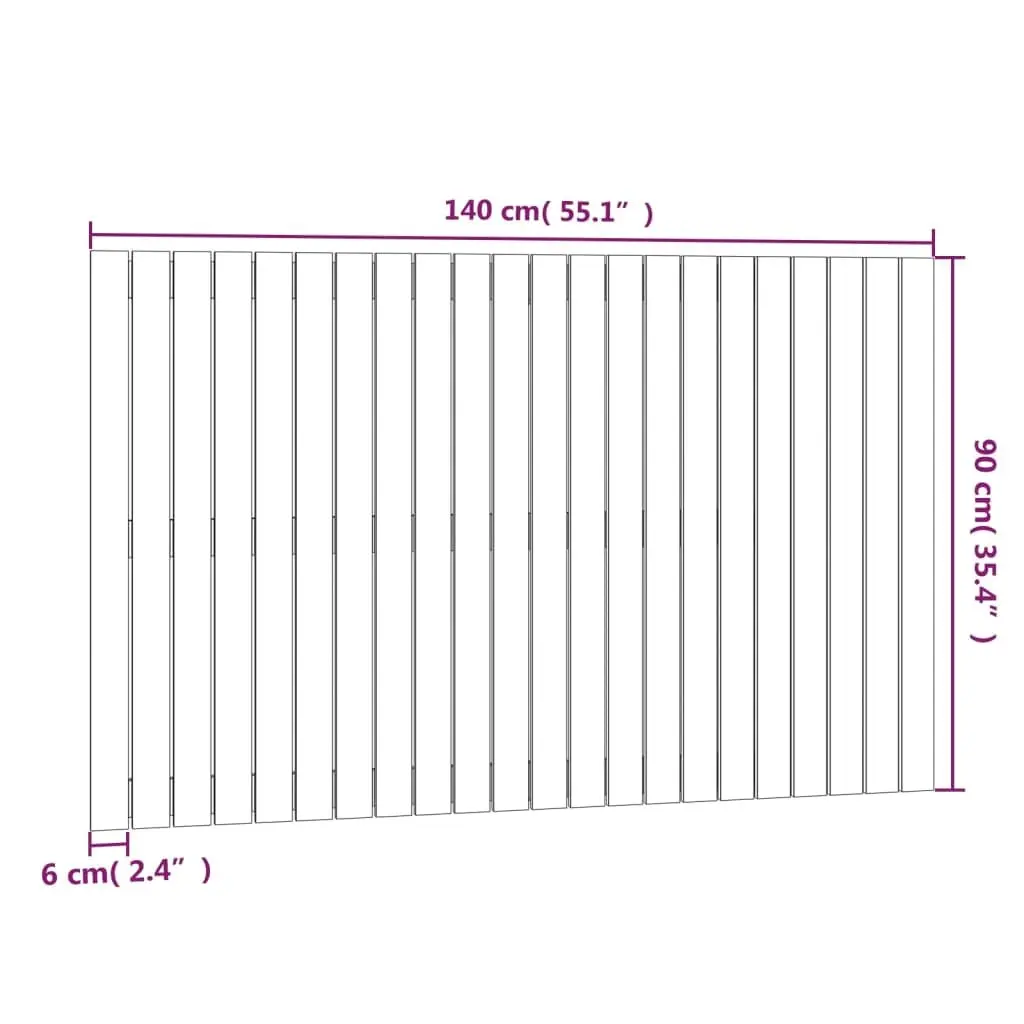 Wall Headboard White Solid Wood Pine 140cm Bedroom Bed Backrest Support