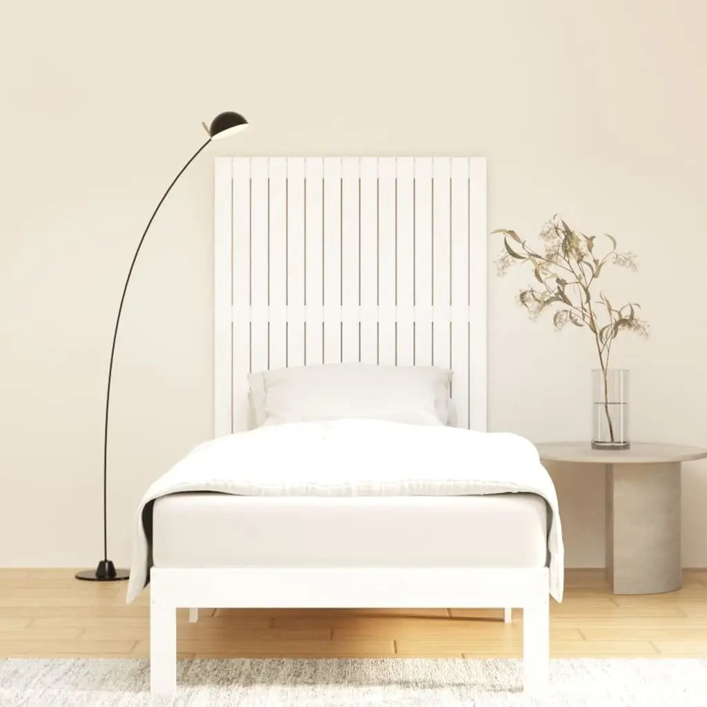 Solid Pine Wood Wall Mounted Headboard 95.5cm White Bedroom Bed Support