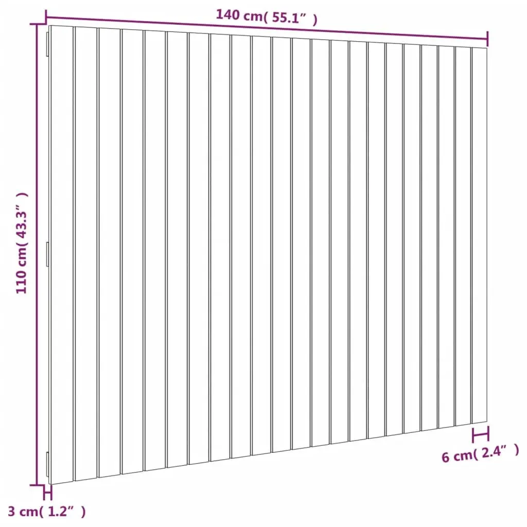 Wall Headboard Solid Pine Wood 140 cm Bedroom Bed Header Back Support