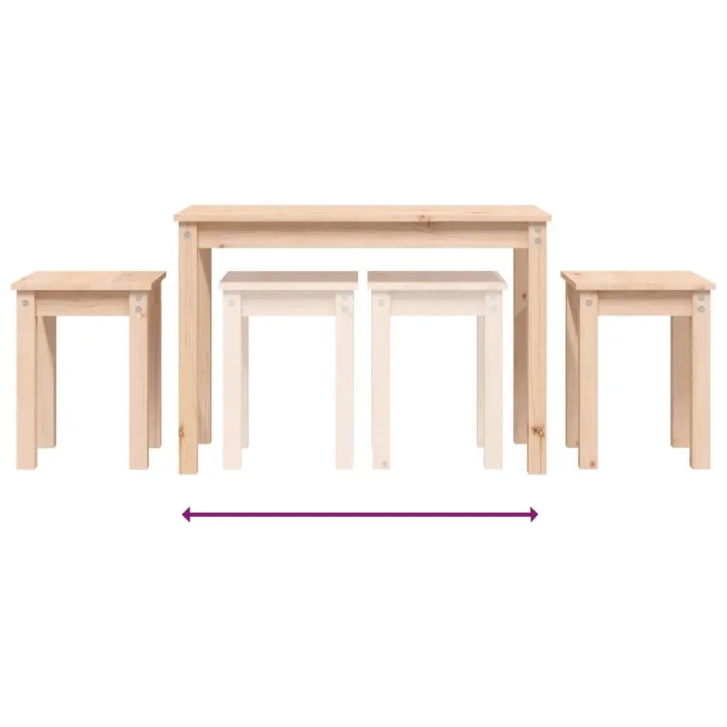 Nesting Tables Set of 3 Pine Wood Brown Side End Tables Living Room Bedroom