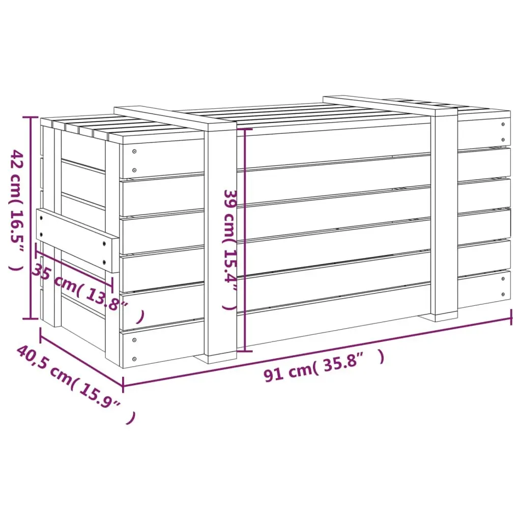 Storage Box White Solid Wood Pine Household Organiser Chest with Lid