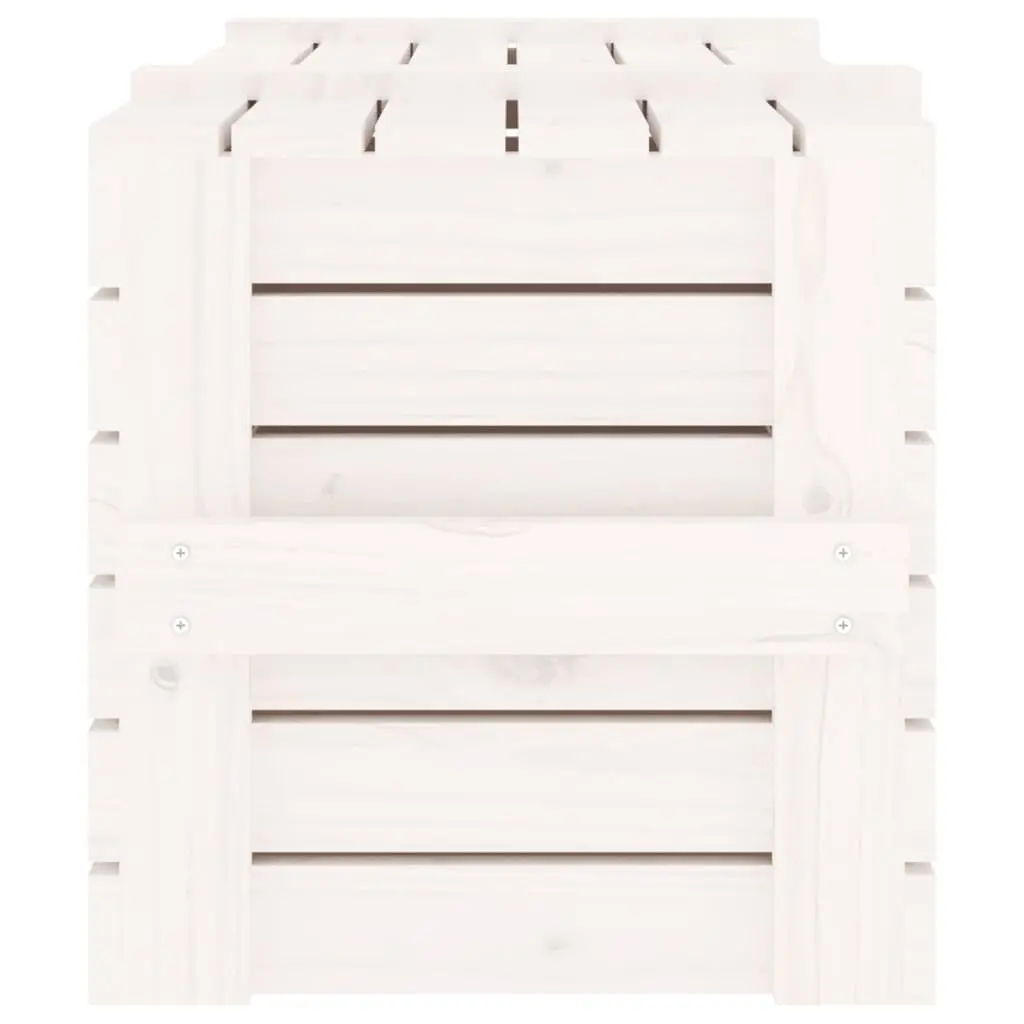 Storage Box White Solid Wood Pine Household Organiser Chest with Lid