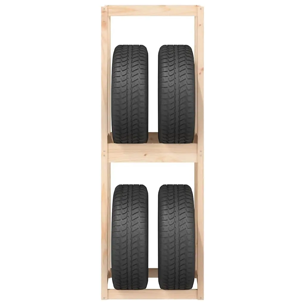 Tire Rack Solid Pine Wood Storage Shelf 63cm Width 180cm Height