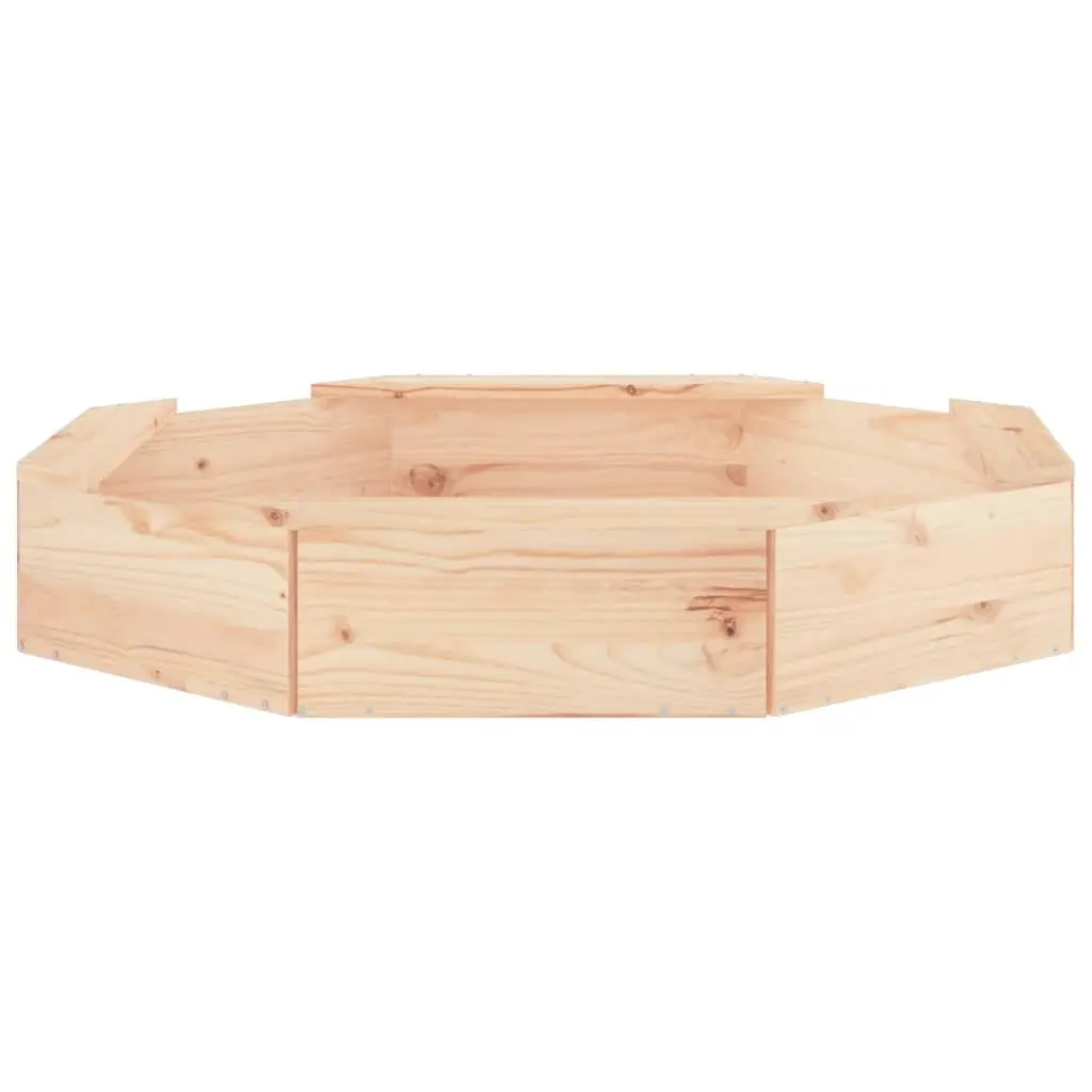 Octagon Wooden Sandbox with Seats Outdoor Sand Play Pit