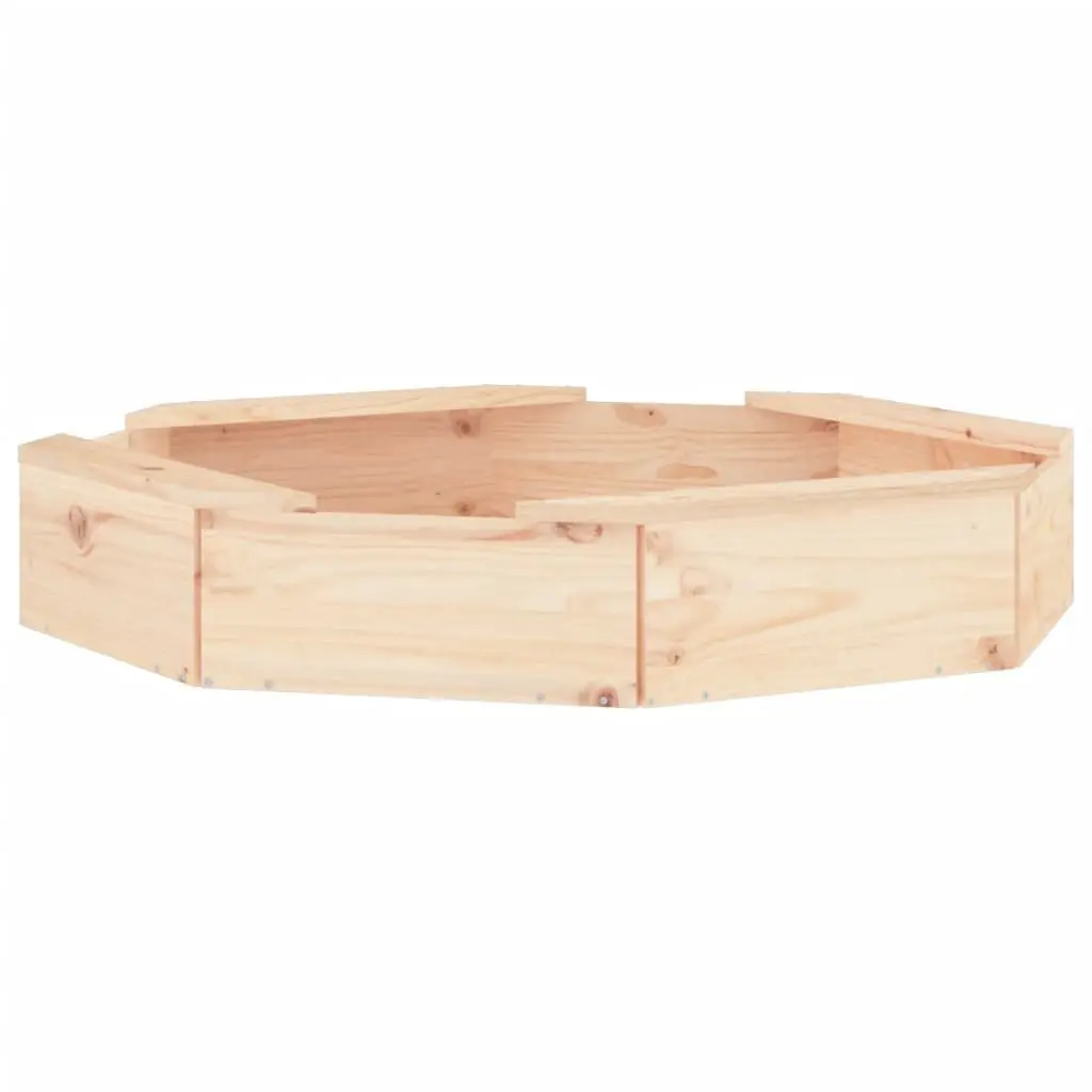 Octagon Wooden Sandbox with Seats Outdoor Sand Play Pit