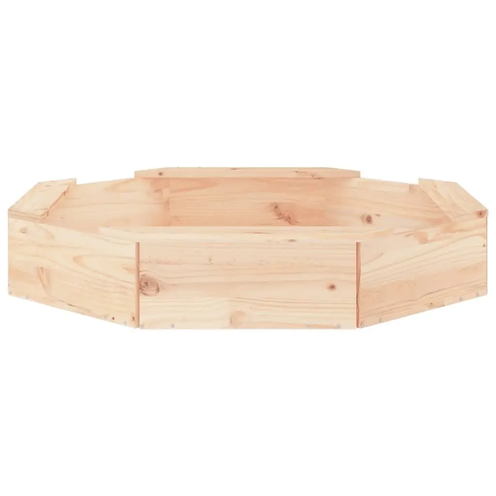 Octagon Wooden Sandbox with Seats Outdoor Sand Play Pit