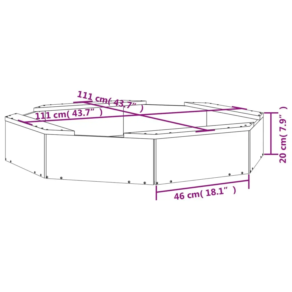 Octagon Wooden Sandbox with Seats Outdoor Sand Play Pit