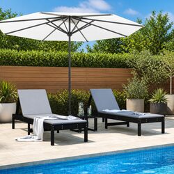 Stylish Black Sun Loungers for Outdoor Relaxation