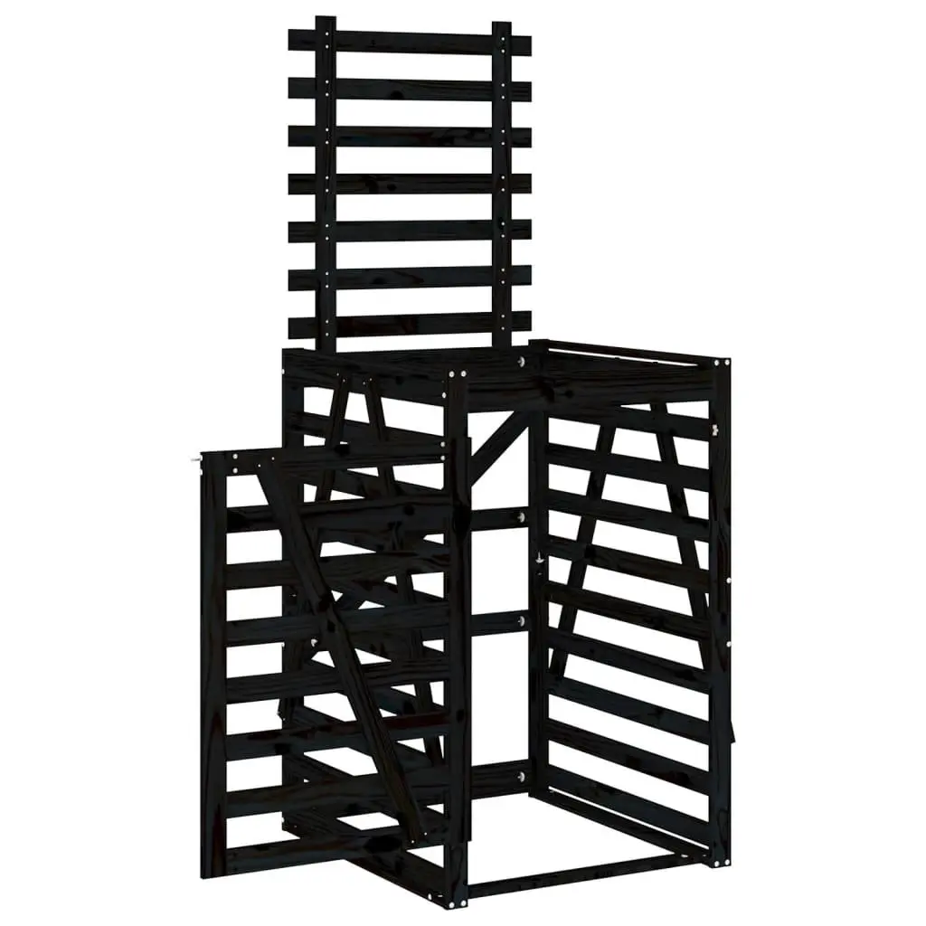 Wheelie Bin Storage Wooden Garden Waste Container Enclosure 84x90x128.5 cm with Lock