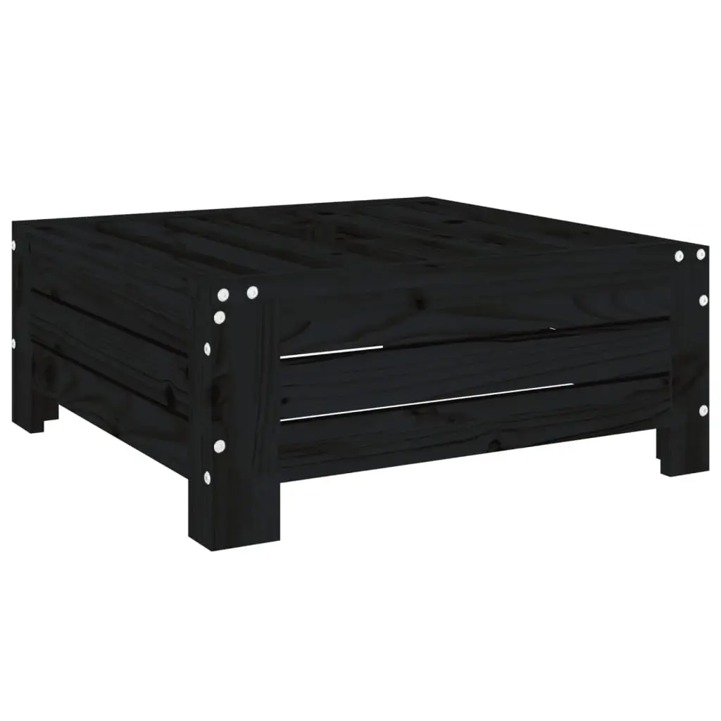 Solid Pine Wooden Parasol Base Cover Outdoor Side Table Black Garden Furniture