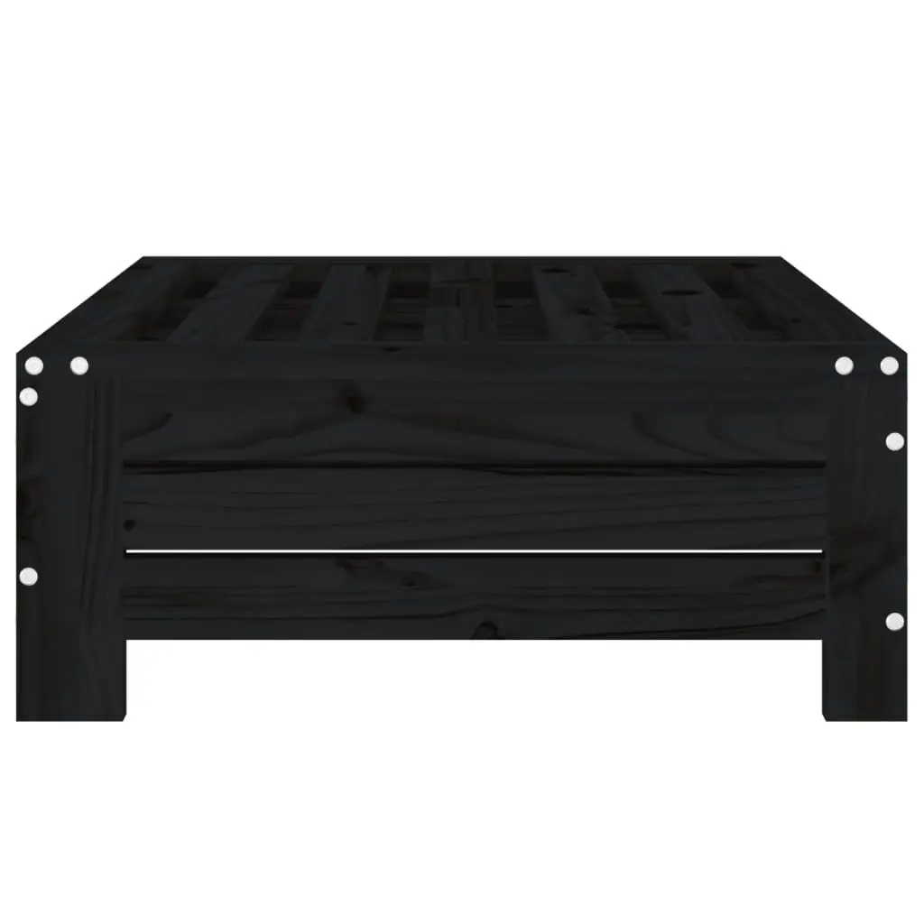 Solid Pine Wooden Parasol Base Cover Outdoor Side Table Black Garden Furniture