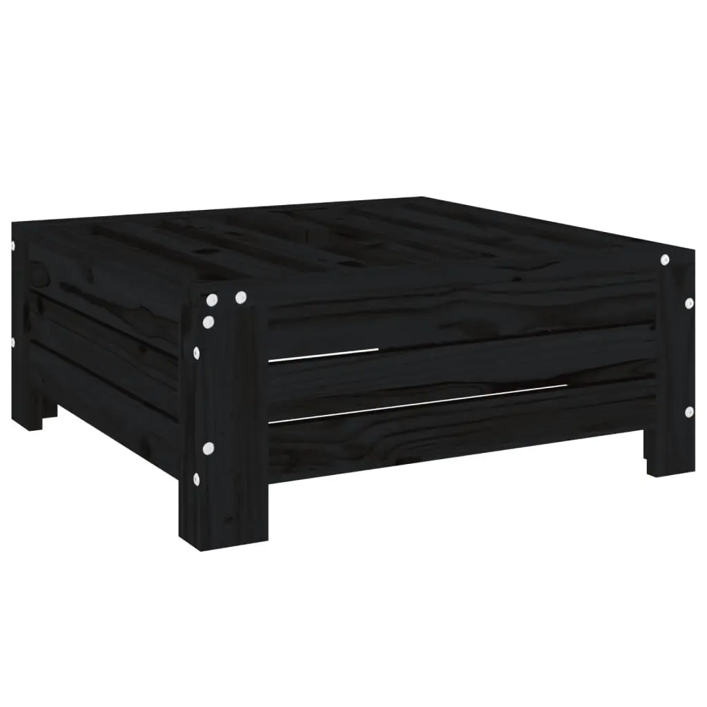 Solid Pine Wooden Parasol Base Cover Outdoor Side Table Black Garden Furniture