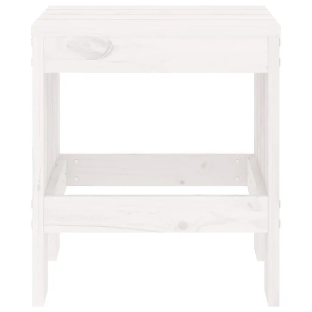 Outdoor Garden Stools Rustic Solid Pine White 2 Piece