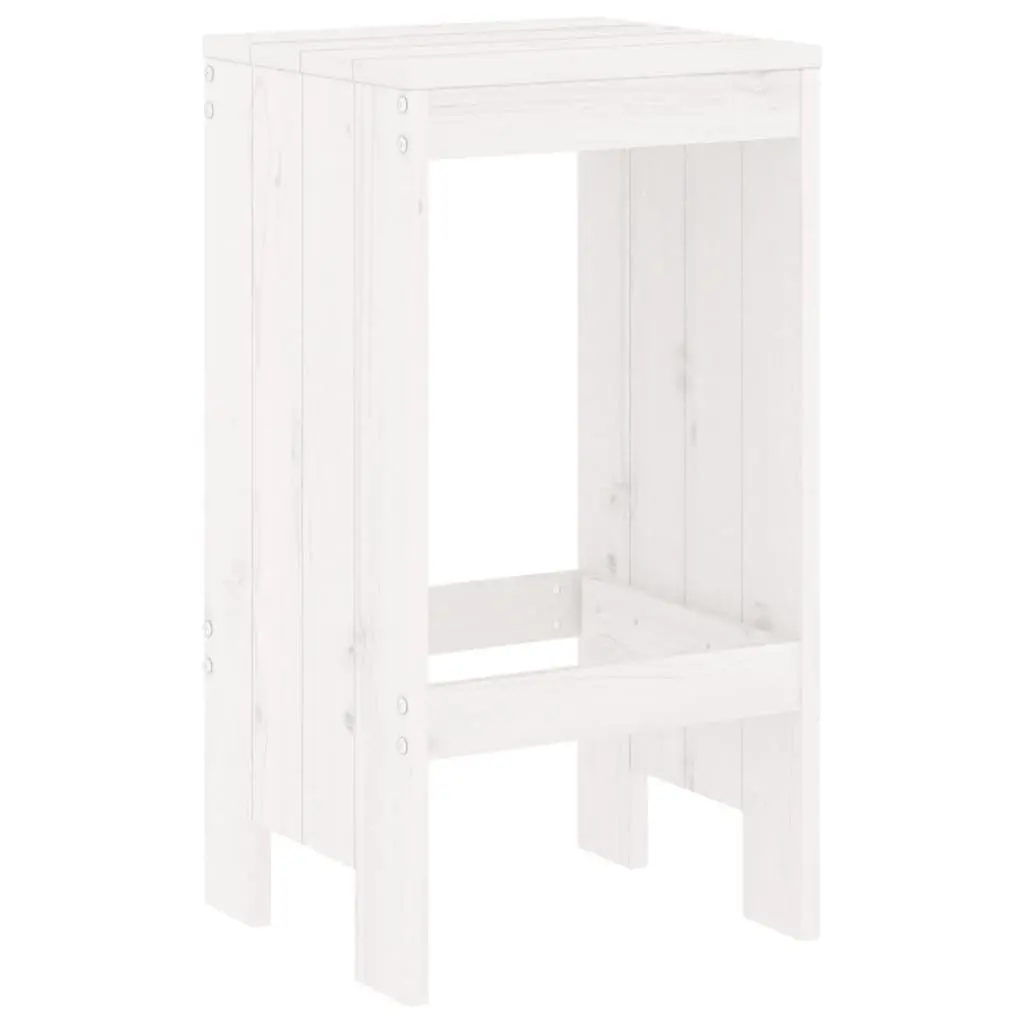 Bar Stools 2 pcs White 40x36x75 cm Solid Pine Wood Outdoor Seating