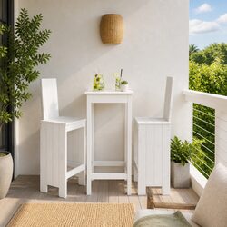 Your Ideal Wooden Bar Stools - White, Set of 2