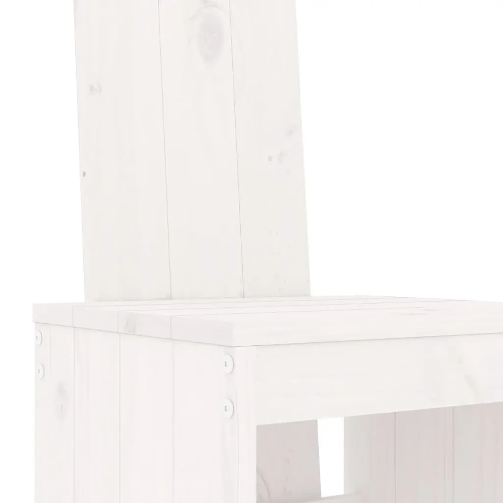 Bar Stools 2 pcs White Solid Wood Pine Seat Height 75 cm