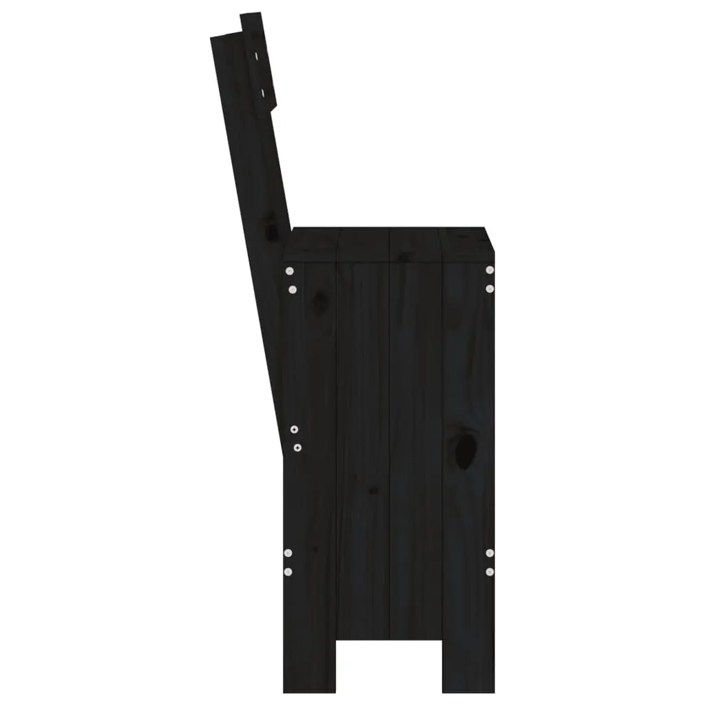 Bar Stools Solid Pine Wood Black 40x48.5x115.5cm 2 Piece Rustic Patio Balcony Chairs