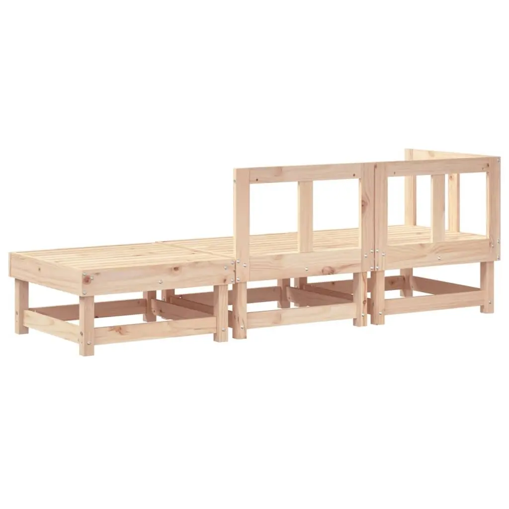 3 Piece Modular Sectional Sofa Outdoor Garden Lounge Set Solid Pine Wood