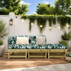 Friendly 3-Piece Wooden Outdoor Lounge Set