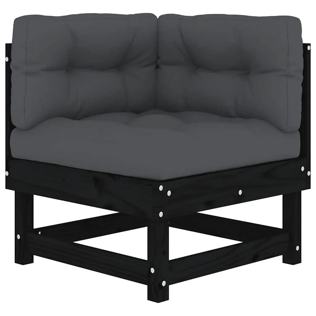 Corner Sofa Modular Sectional Black Outdoor Cushions