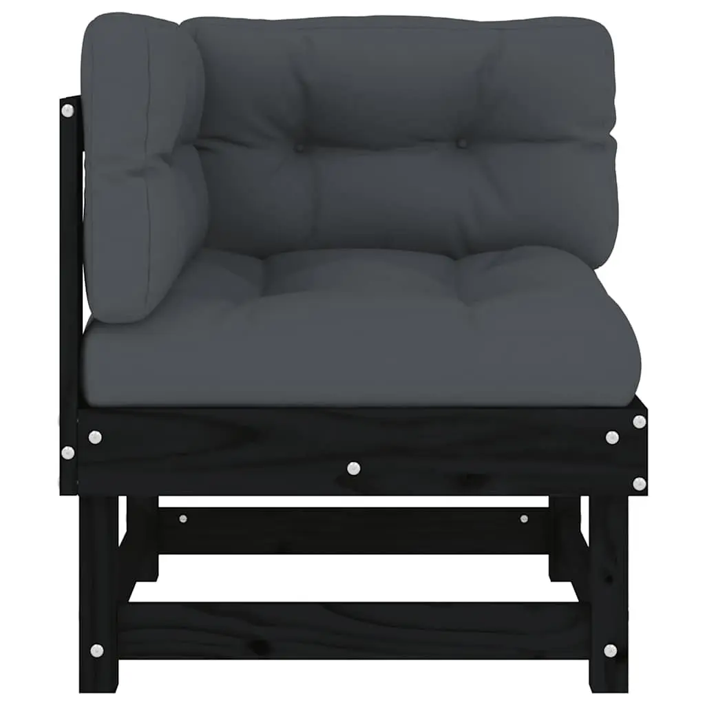 Corner Sofa Modular Sectional Black Outdoor Cushions