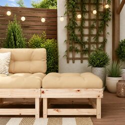 Friendly Outdoor Footstool with Cushion for Relaxation