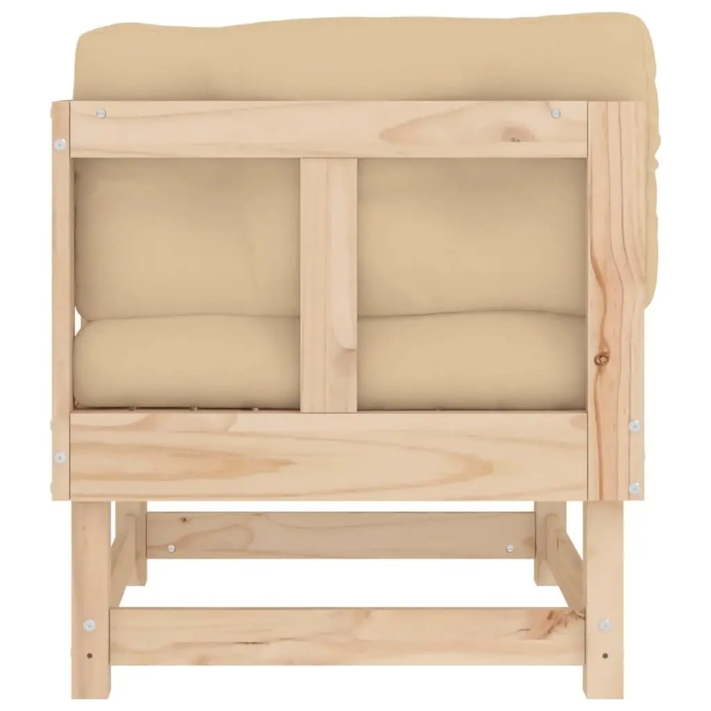 Corner Sectional Sofa with Cushions Solid Wood Pine Outdoor 2 Piece