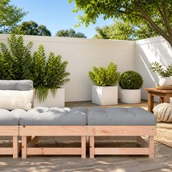 Add Comfort to Your Patio with Wooden Footstools 2pc Set