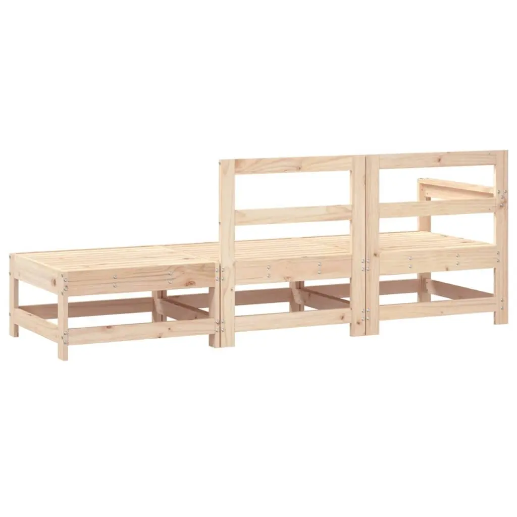 Garden Lounge Set 3 Piece Outdoor Sectional Sofa Patio Furniture Solid Wood Pine