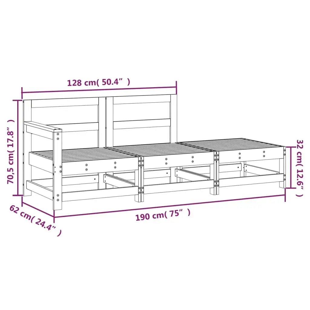 3 Piece Outdoor Lounge Set