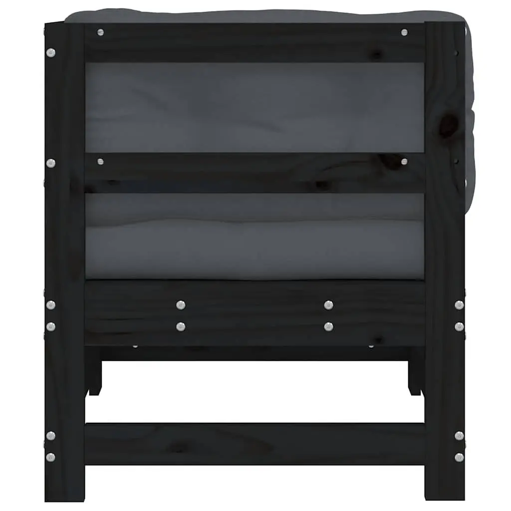 Black Corner Sofa with Cushions