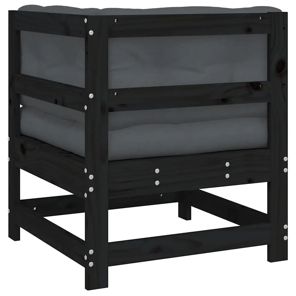 Black Corner Sofa with Cushions