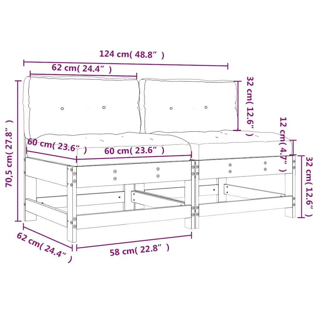 Outdoor Middle Sectional Sofa Set