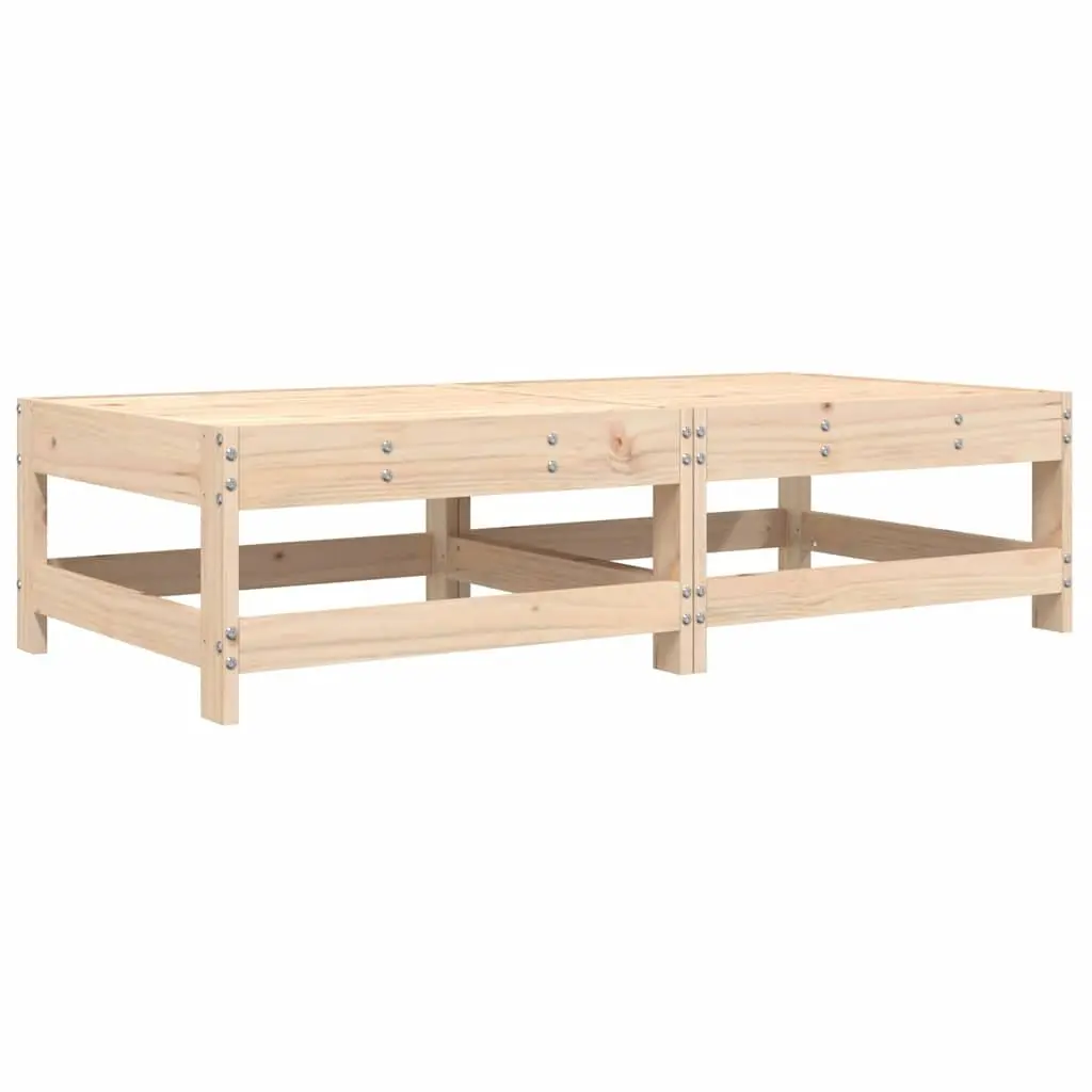 Garden Footstools Brown Wooden with Cushions 2pcs Outdoor Seating