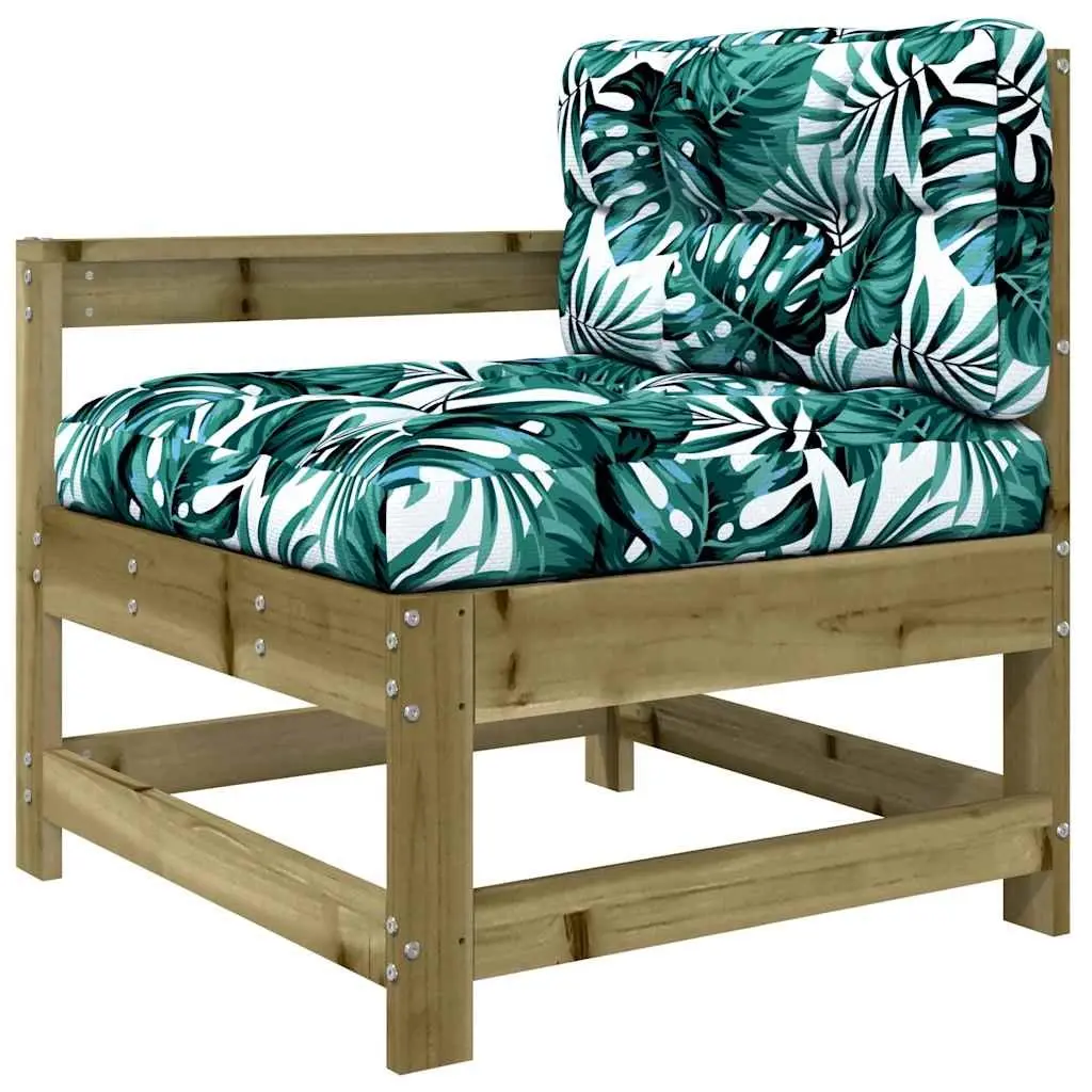 Garden Lounge Set 3 Piece Outdoor Sectional Sofa with Cushions Wood Patio