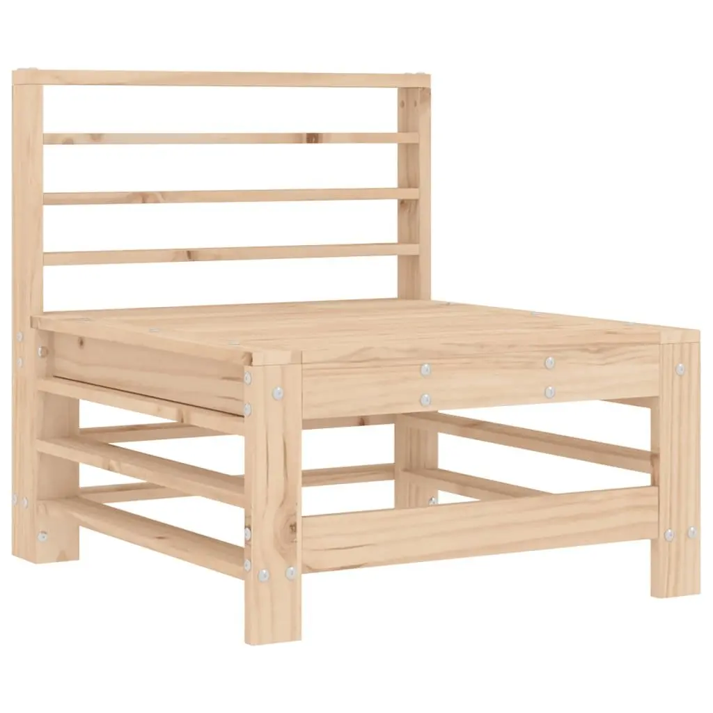 Outdoor Middle Sofa with Cushions Solid Wood Pine Garden Patio Sectional Seating
