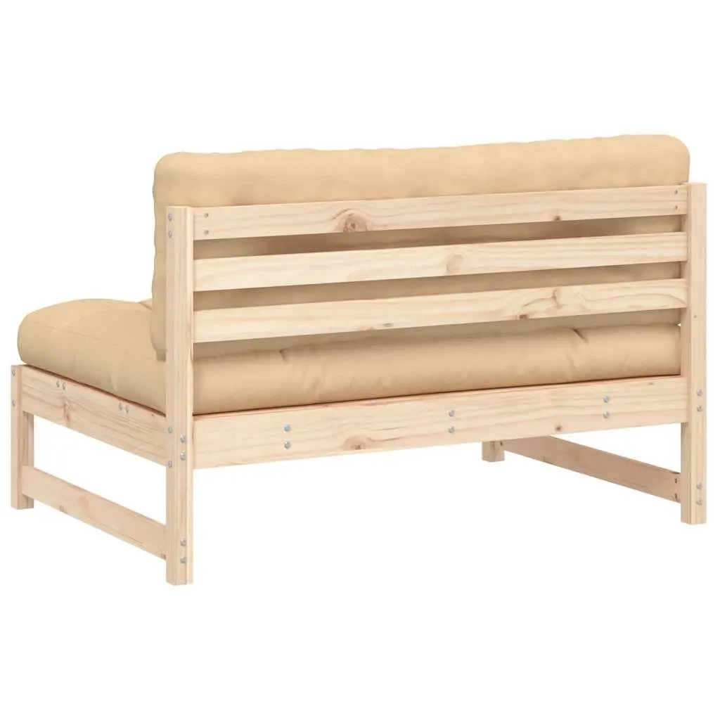 Outdoor Middle Sofa 120x80 cm Garden Patio Sectional Seating Unit with Cushions